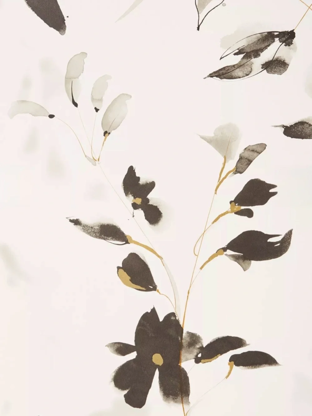 NEW Anthropologie Linden Floral Peel & Stick Wallpaper Roll, Gold, 20'L, 20.5